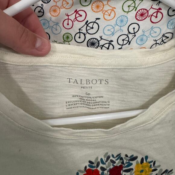 LOT of 2 Talbots Long & 3/4 Sleeve Tee Shirts Women's Size Small Petite Peacock - Picture 3 of 9